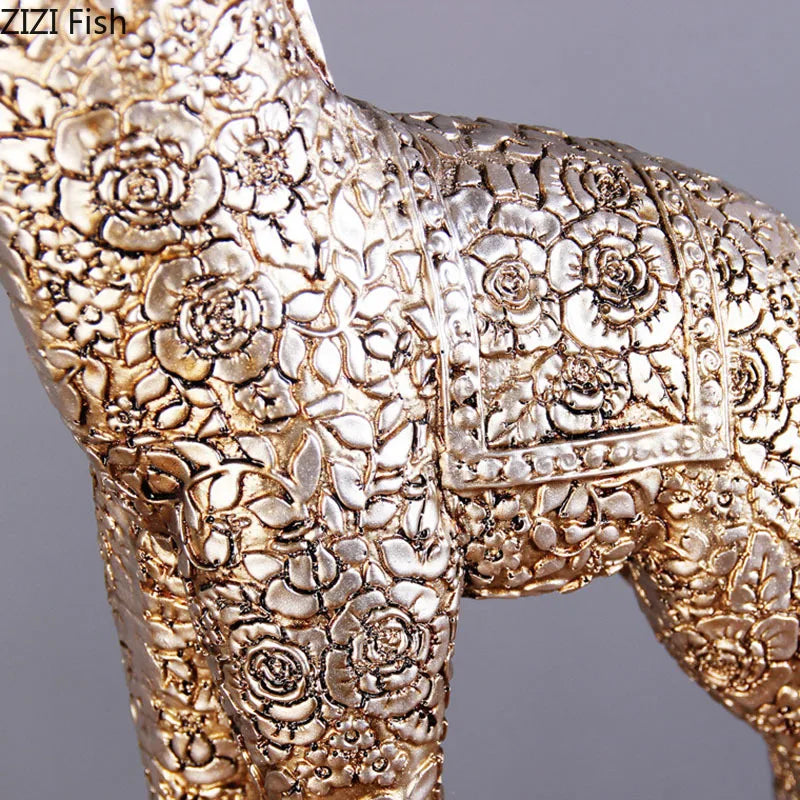 Afralia™ Giraffe Resin Statue Ornament Desk Decoration Room Aesthetic Decor