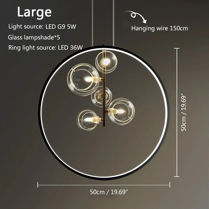 Afralia™ Modern Metal Chandelier with Clear Glass Bubbles - 7-Light G9 Fixture for Home Living Room
