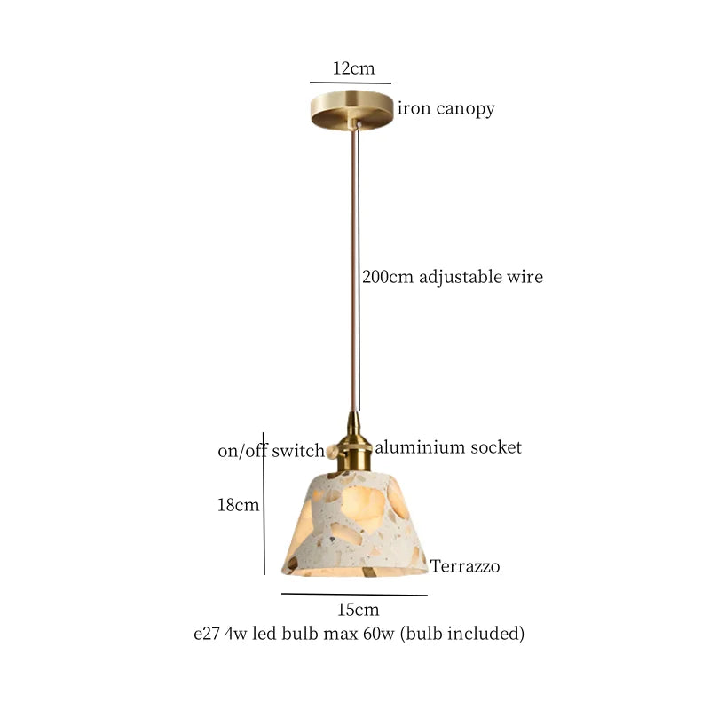 Afralia™ Terrazzo LED Pendant Light - Modern Nordic Design for Home and Kitchen