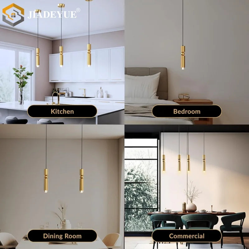 Afralia™ Golden LED Chandelier for Modern Minimalist Living Room, Bedroom, Dining Room