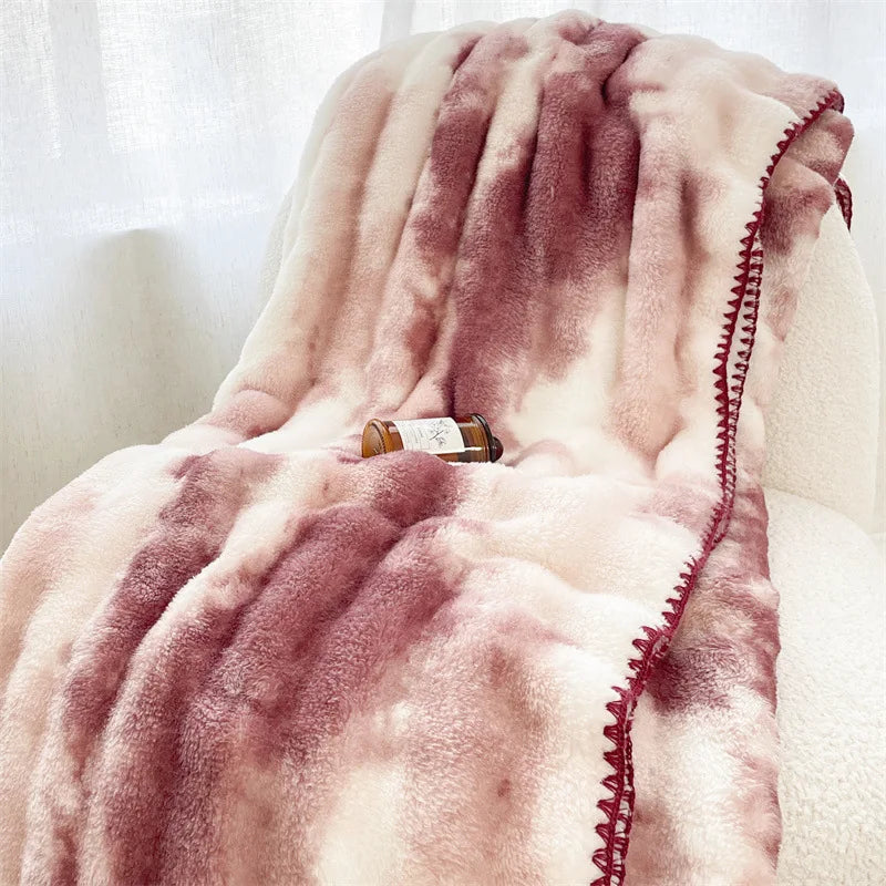 Afralia™ Faux Rabbit Plush Blanket: Soft & Warm Nordic Sofa Quilt - Single/Double