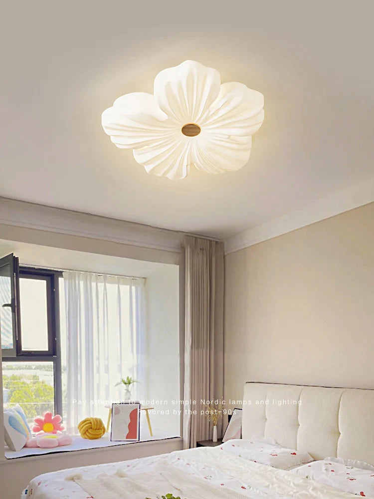 Afralia™ Cream Wind Eye Protection Ceiling Light for Living Room and Bedroom