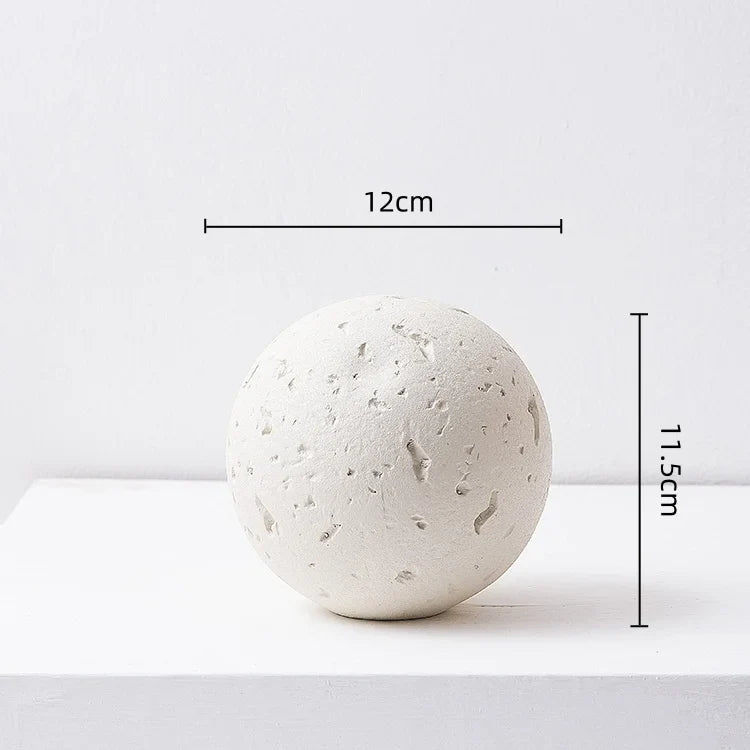 Afralia™ Geometric Spherical Ceramic Ornaments Moon Home Decoration Accessory
