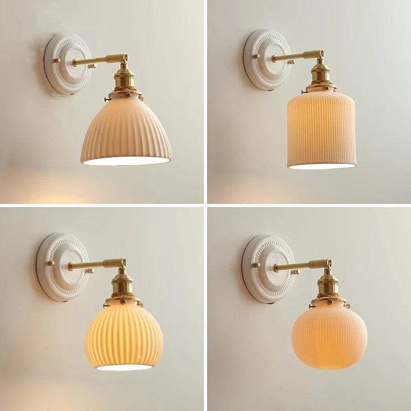 Afralia™ Copper Arm LED Wall Sconce for Bedroom Bathroom Mirror Stair Light