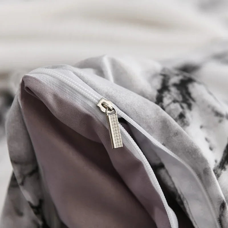 Afralia™ Marble Print Duvet Cover Set - Soft Comfortable Bedding Set