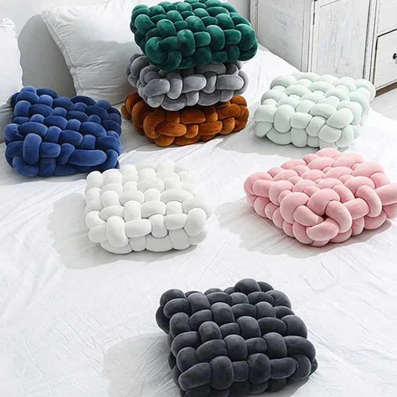 Afralia™ Plush Knot Square Pillow for Garden Party Decor and Home Cushion