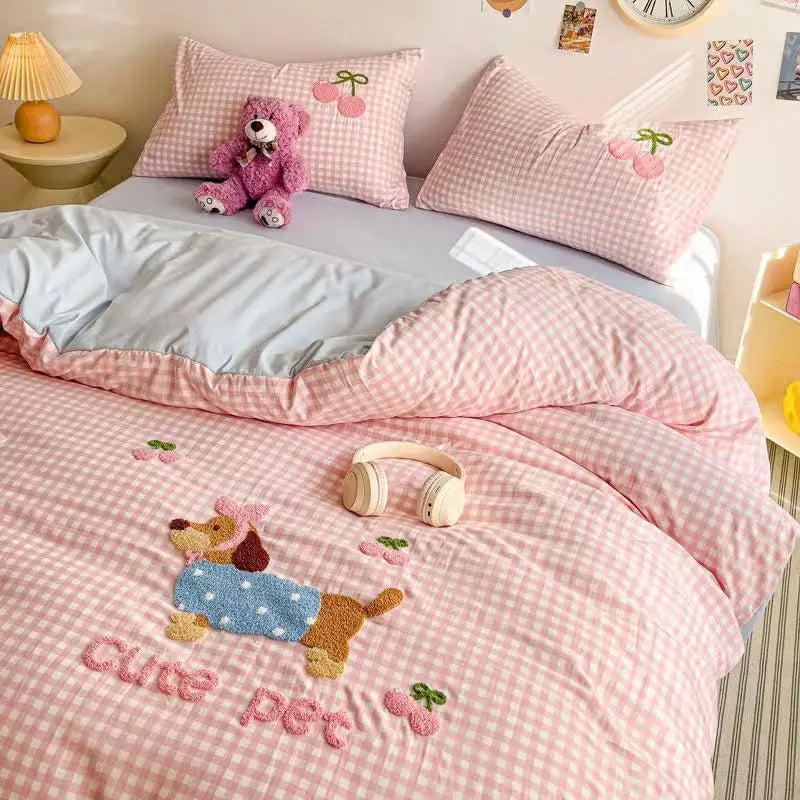 Afralia™ Cloud Cotton Cartoon Bedding Set - Soft, Skin-Friendly, All Seasons