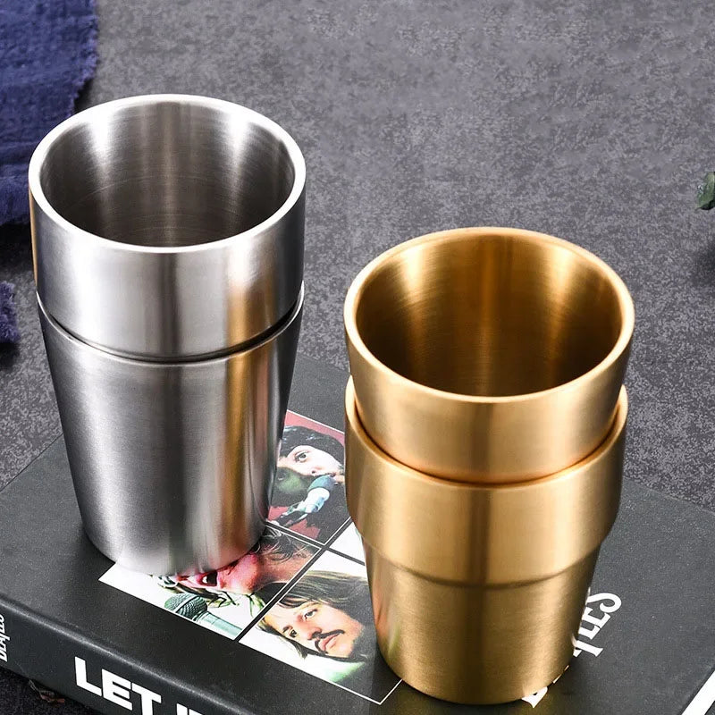 Afralia™ Stainless Steel Double Wall Beer Mug for Coffee, Tea, Water, and Milk.