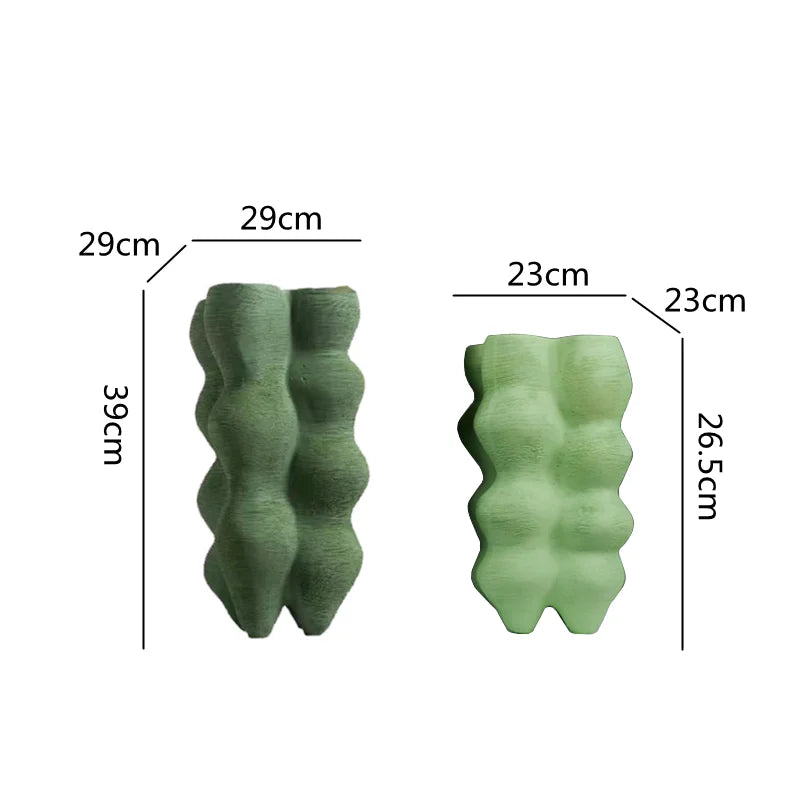 Afralia™ Geometric Resin Vase Sculpture Handmade Art Furnishings Home Decor Vase