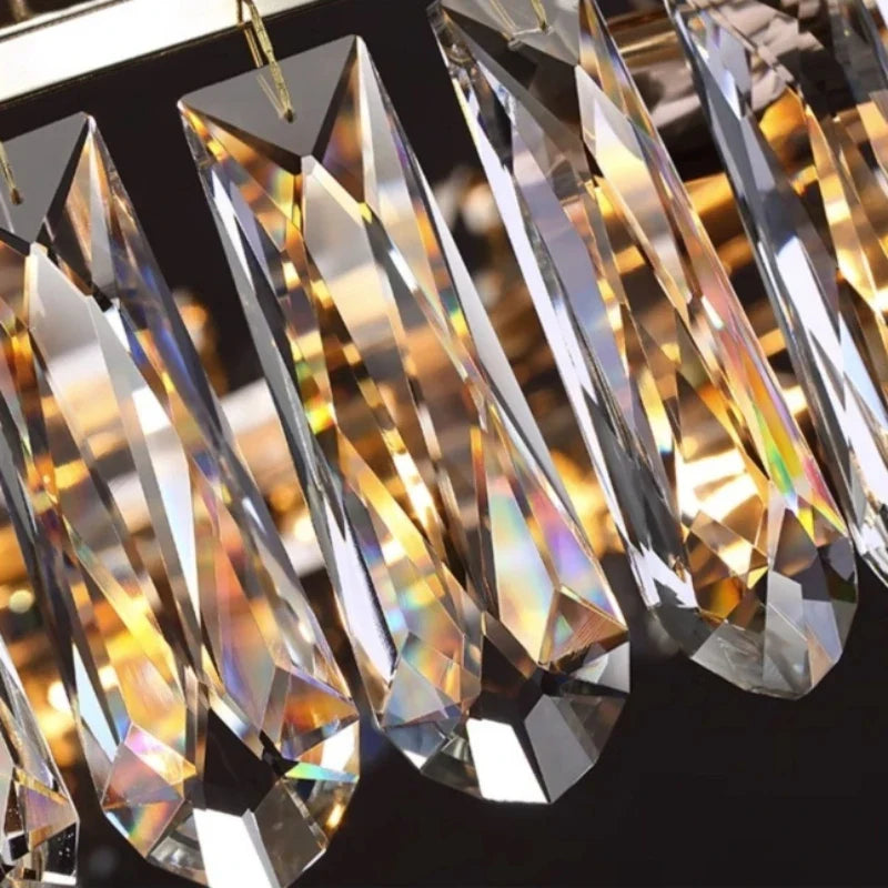 Afralia™ Gold Crystal Chandelier: Luxury Lighting for Dining Living Bedroom Kitchen Island