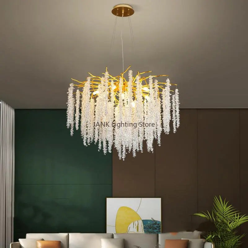 Afralia™ Crystal Tassel Pendant Chandelier for Dining Room, Kitchen Island, Hall - Luxury LED Lighting