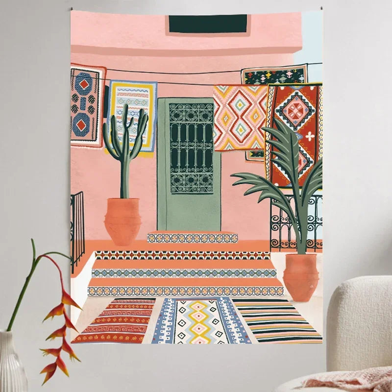 Afralia™ Travel Landscape Tapestry: Nordic Bedroom & Restaurant Wall Hanging Art