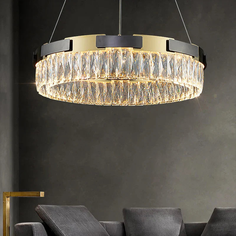 Afralia™ Crystal Luxury Chandelier Modern LED Light Fixture for Living Room Dining Bedroom