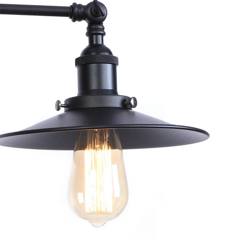Afralia™ Vintage Iron 2-Head LED Wall Lamp for Foyer Living Room & Bedside