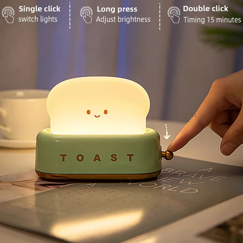 Afralia™ Toast Light: Rechargeable Bread Maker Night Lamp for Bedroom Decoration