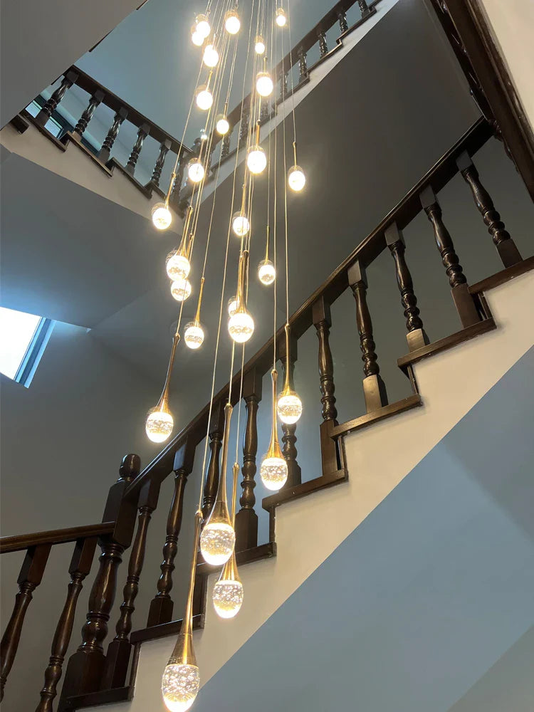 Afralia™ Crystal Chandelier: Modern LED Hanging Lamp for Living Room, Villa, and Staircase