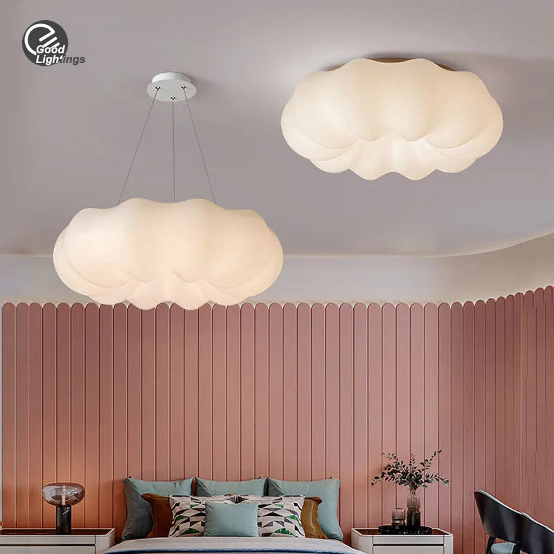 Afralia™ Nordic Cloud LED Chandelier with Remote Control for Dining & Bedroom