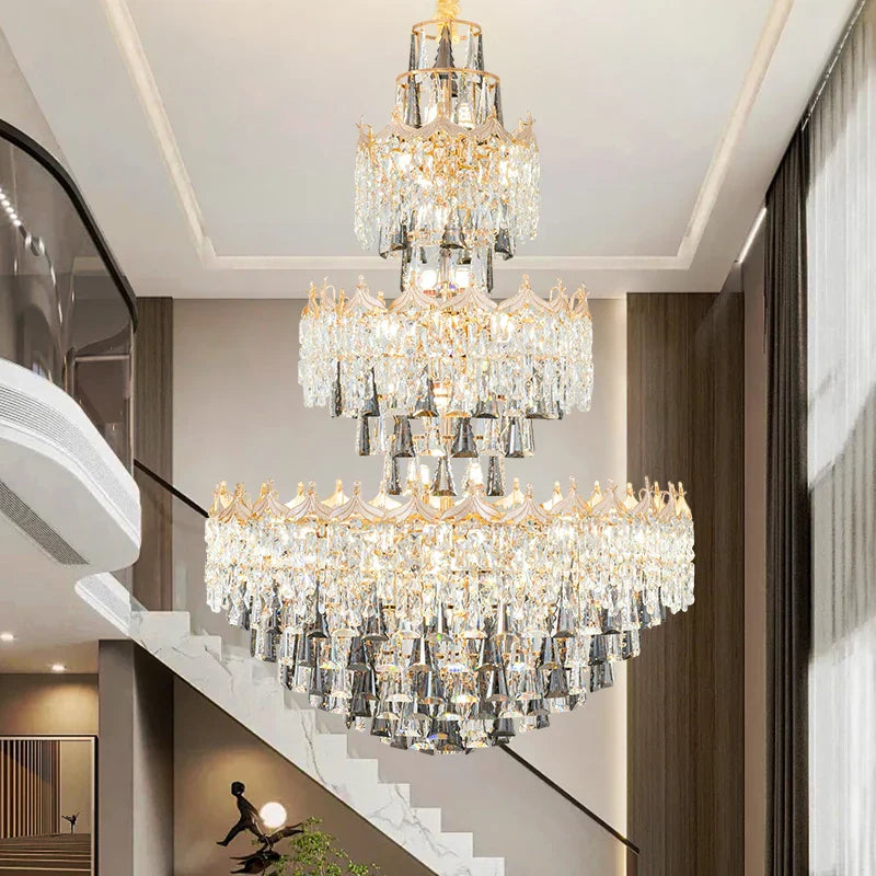 Afralia™ Hollow Crystal Chandelier for Elegant Living Spaces and Luxe Hotel Halls