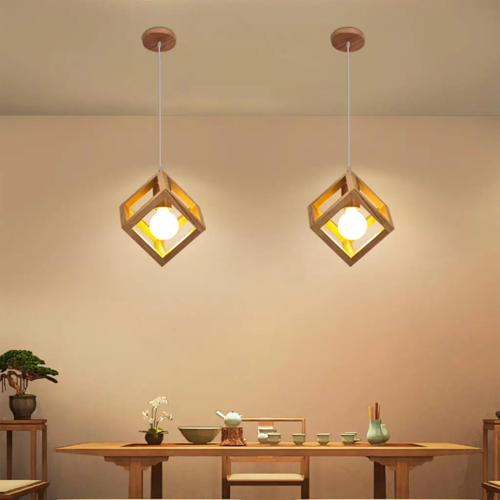 Afralia™ Wood Pendant Lights for Dining Room Kitchen LED Lighting