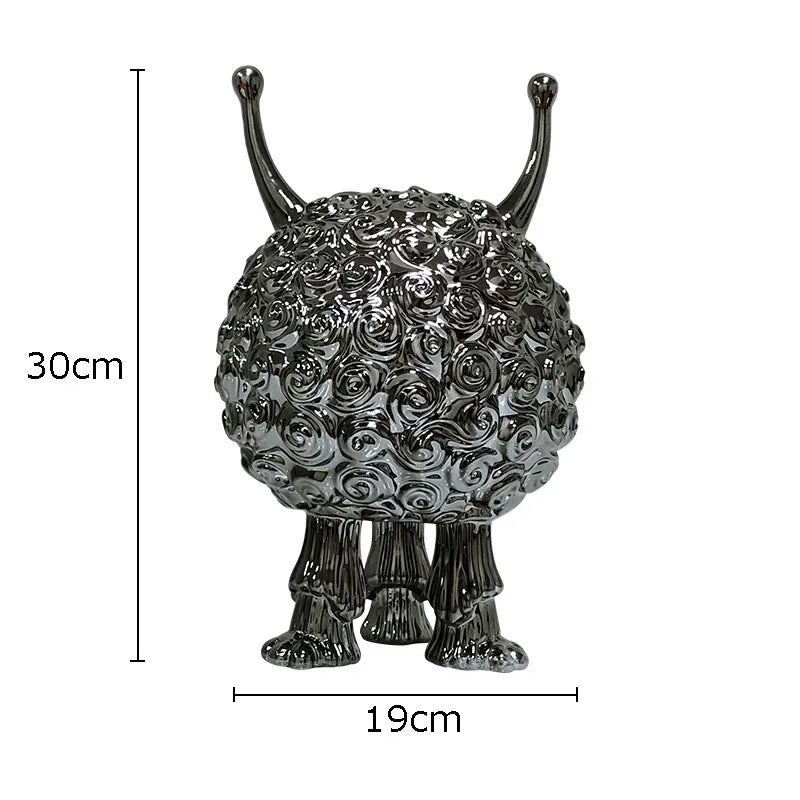 Fluffy Monster Statue Ornament for Modern Home Decor by Afralia™