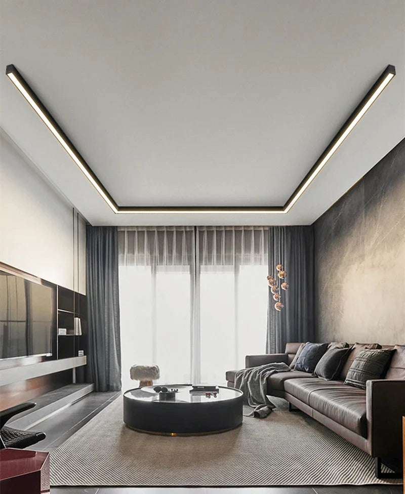 Afralia™ LED Linear Ceiling Lamp for Living Room, Dining Room, Bedroom - Minimalist Design