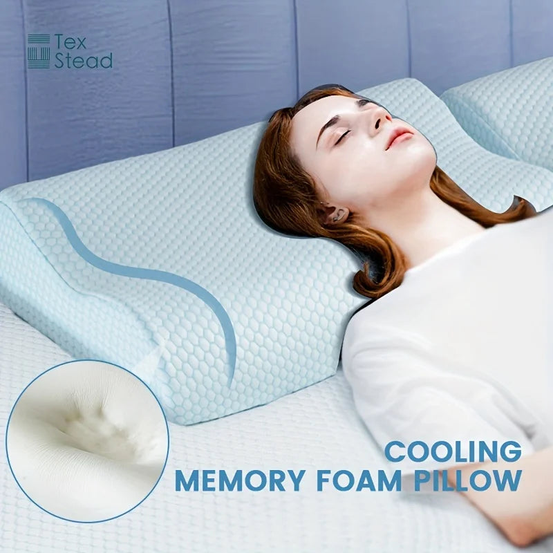 Afralia™ Cooling Memory Foam Contour Pillow for Cervical Support