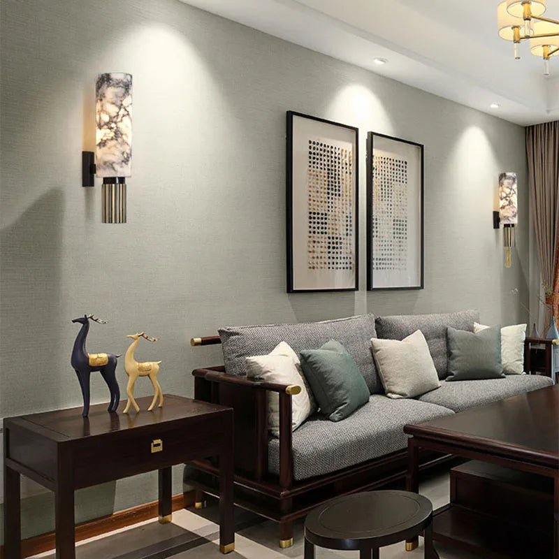 Afralia™ Marble Wall Lamp: Chinese Style Postmodern Minimalist Indoor Lighting