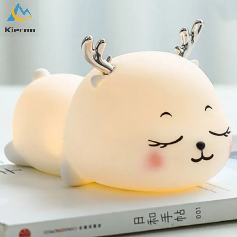 Afralia™ Colorful Deer LED Lamp for Bedroom, Study, and Living Room