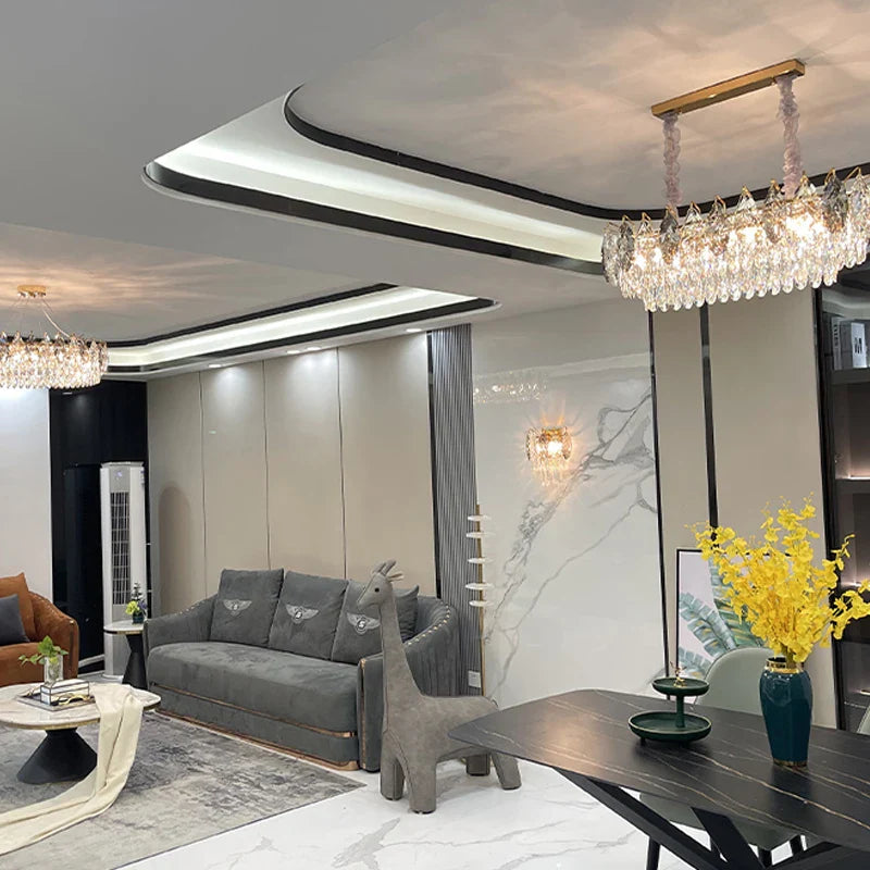 Afralia™ Crystal Chandelier: Luxury Modern Lighting for Living Room, Bedroom, Kitchen