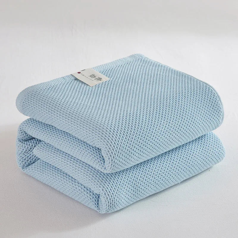 Afralia™ Cotton Honeycomb Towel Blanket for Single Double - Breathable Cozy Sofa Cover
