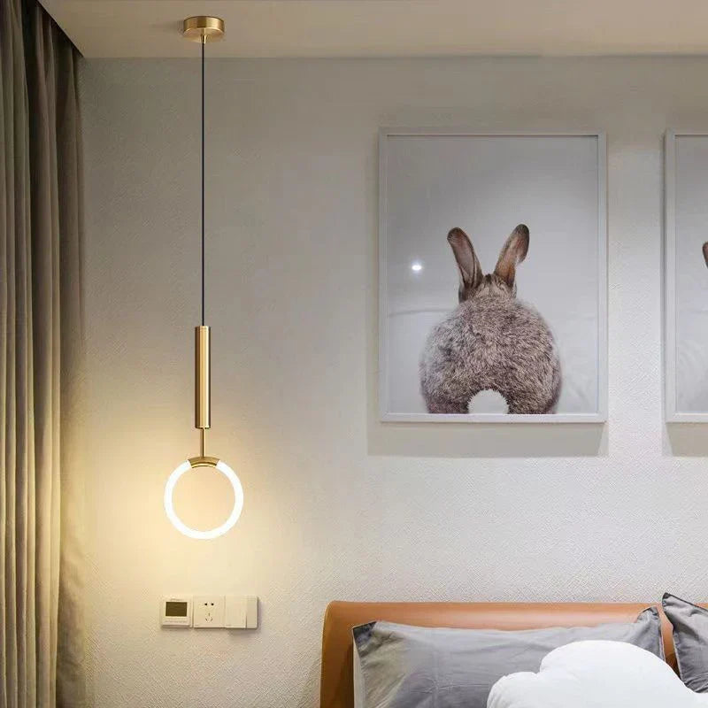 Afralia™ Nordic U-shaped Bedroom Chandelier - Modern Pendant Lights for Background Decoration.