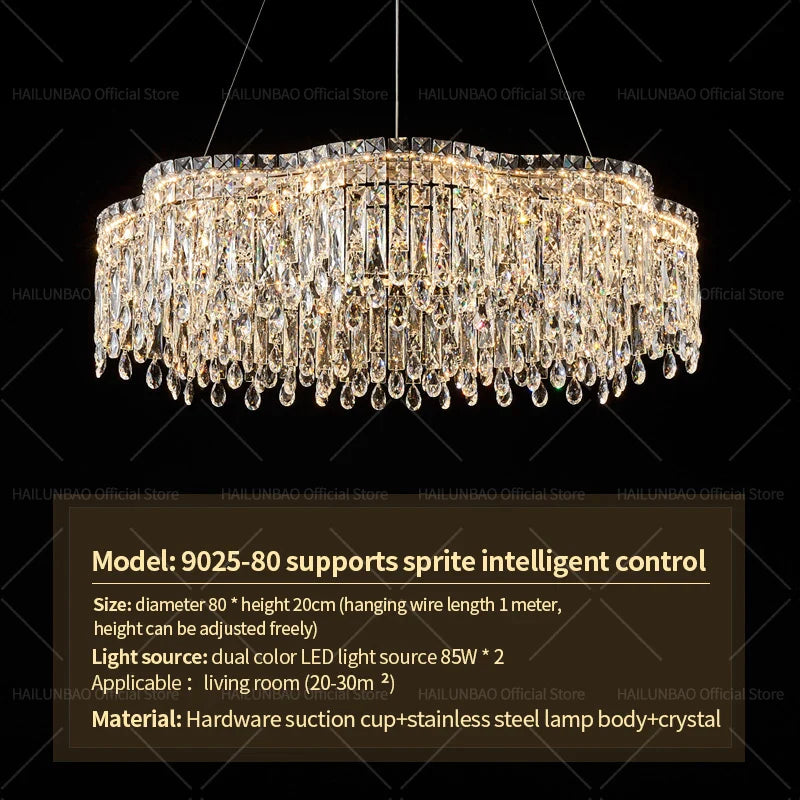 Afralia™ Crystal Chandelier Modern Luxury Light for Living Room, Dining, Bedroom - 2024 New