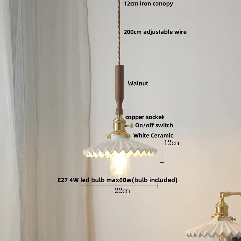 Afralia™ Ceramic Copper LED Pendant Light - Nordic Modern Hang Lamp for Living Room