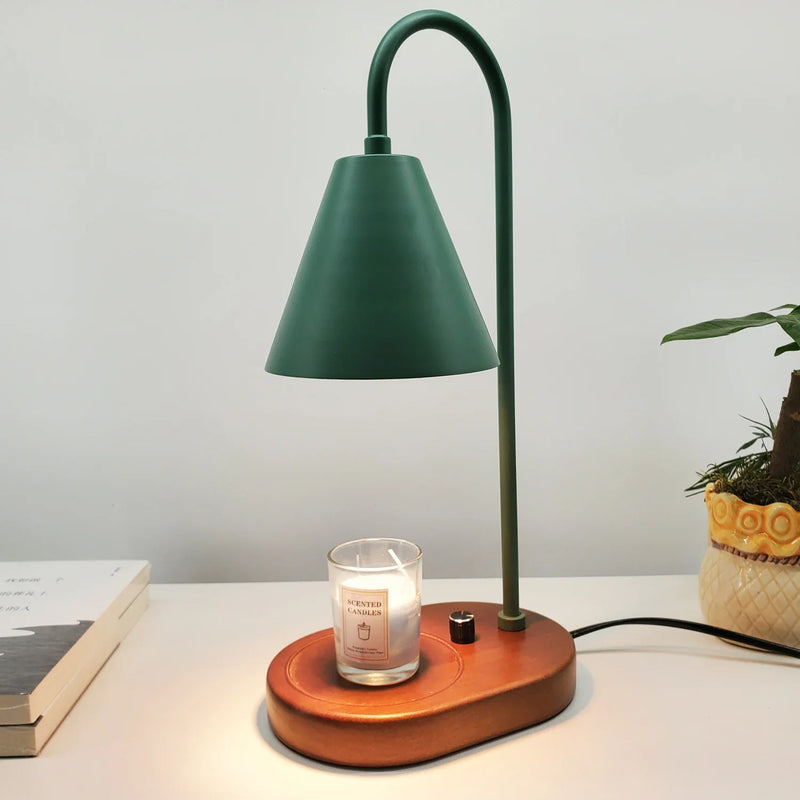 Afralia™ Electric Candle Lamp Warmer: Romantic Wooden Base Aromatherapy Light for Bedside Decor