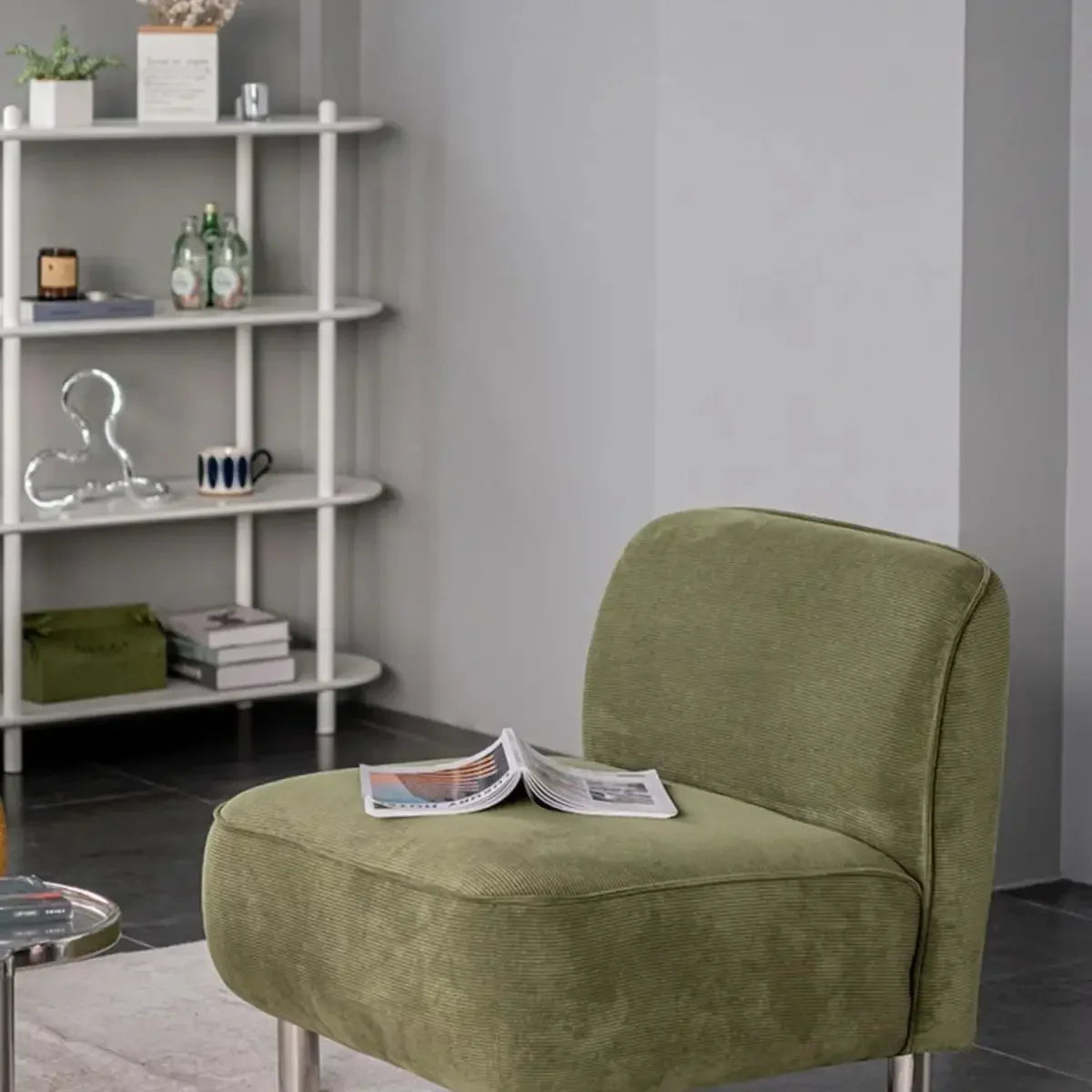 Afralia™ Nordic Lamb Cashmere Single Sofa Chair for Home Living Room