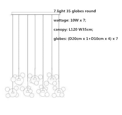 Afralia™ Modern Clear Glass Globe LED Pendant Light - Micky Copper Hanging Lamp