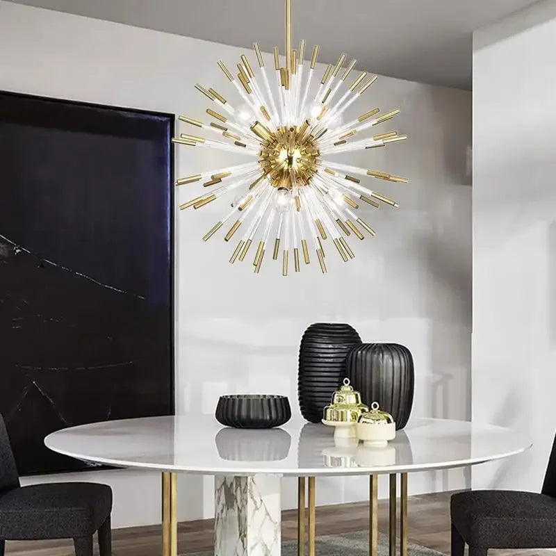 Afralia™ Modern Sputnik Pendant LED Chandelier for Living Room Bedroom Decor