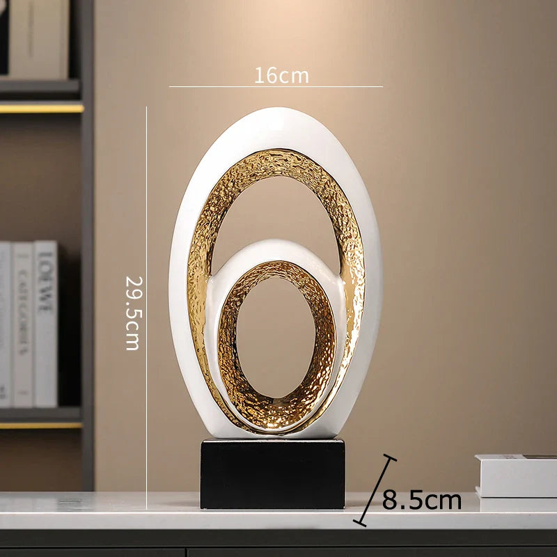 Afralia™ Gold Abstract Art Sculpture Desk Ornaments Minimalism Aesthetics Decor