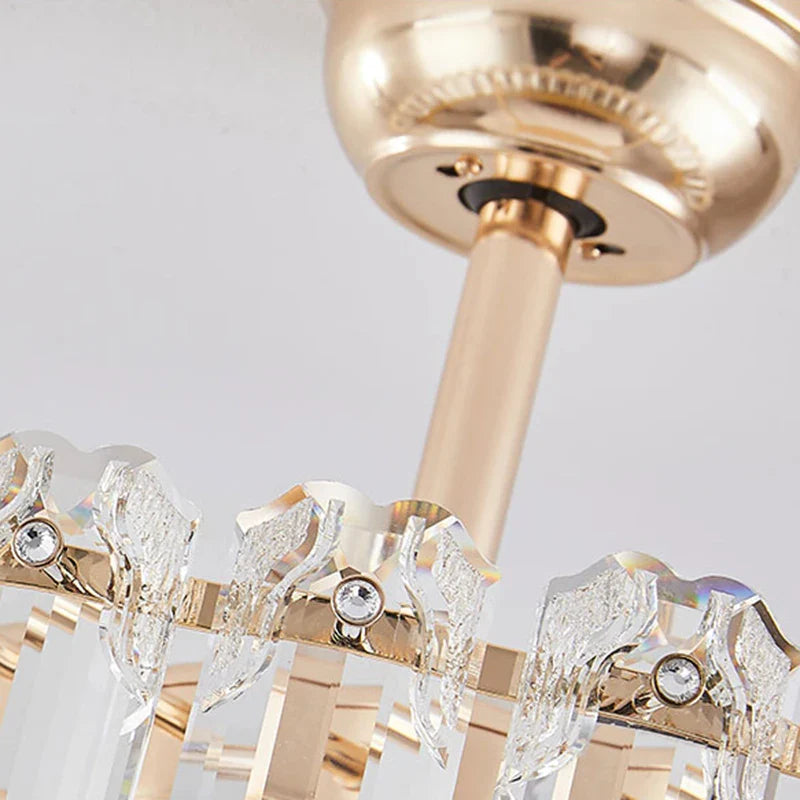 Afralia™ Crystal Ceiling Fan Light - Modern Luxury Invisible Fan Light Combo for Home