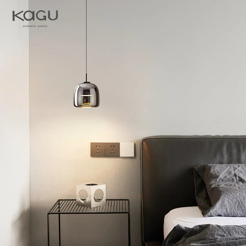 Afralia™ Glass Pendant Light: Nordic LED Hanging Lamp for Dining Room, Bedroom, Modern Decor