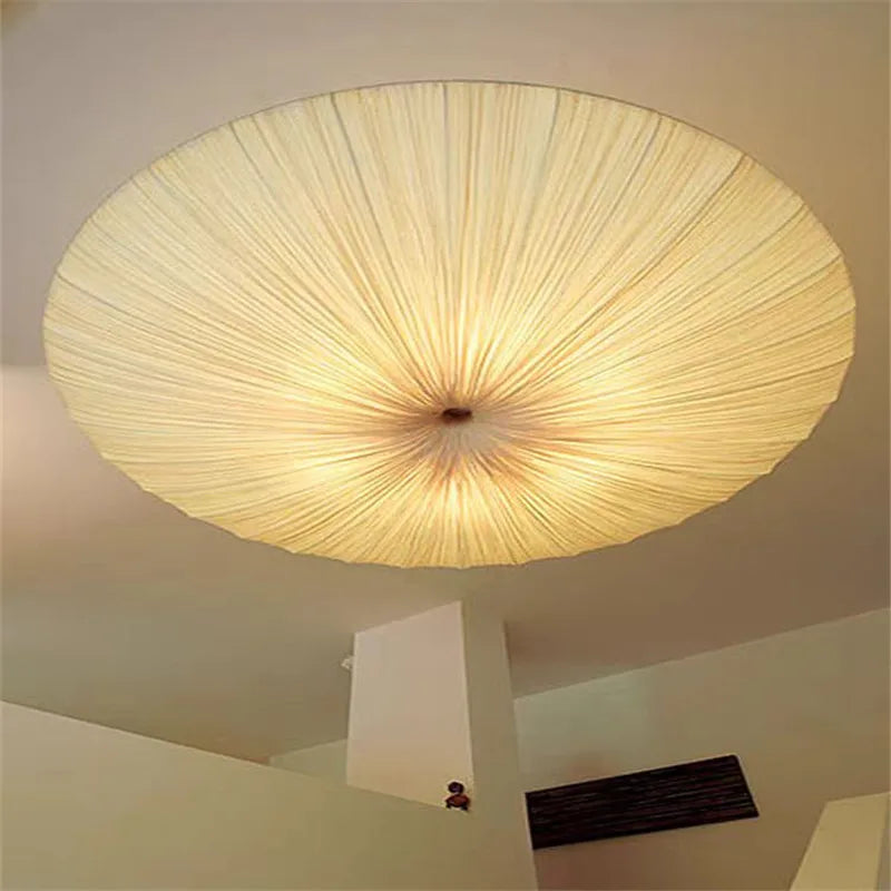 Afralia™ White Fabric Pendant Chandelier for Living Room, Bedroom, and Restaurant