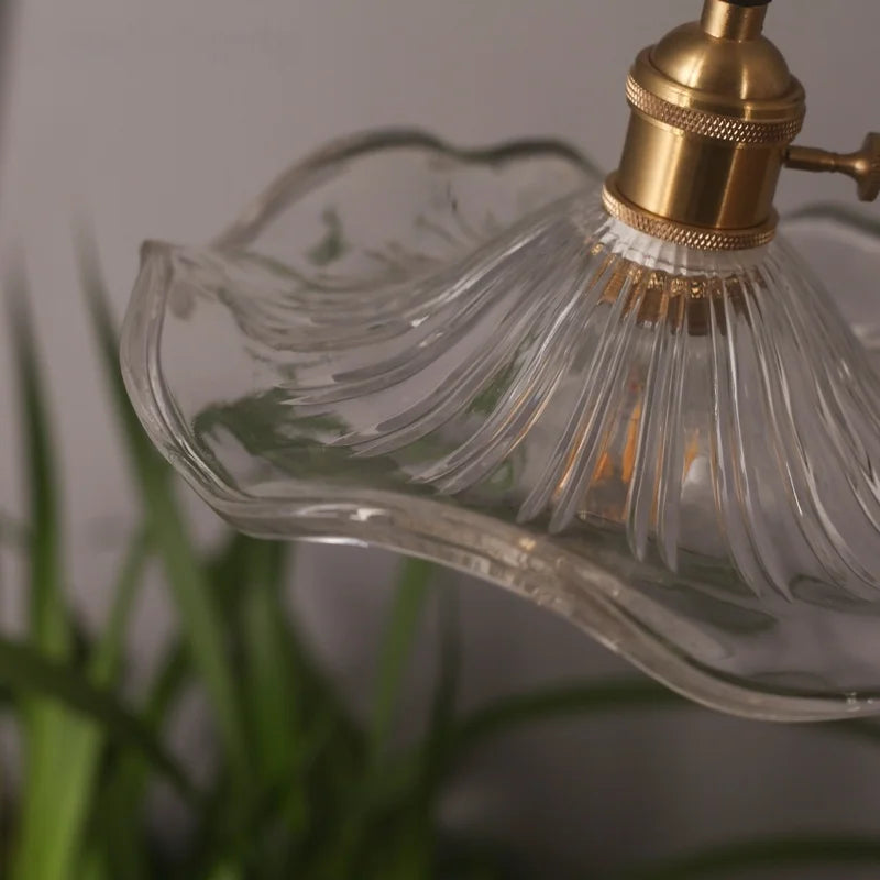 Afralia™ Lotus Leaf Glass LED Pendant Light - Japanese Style Loft Bar Living Dining Bedroom