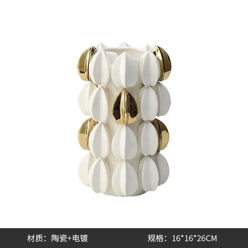 Afralia™ Ceramic Vase: Lemon/carambola Design for Aesthetic Room Decor & Floral Arrangement