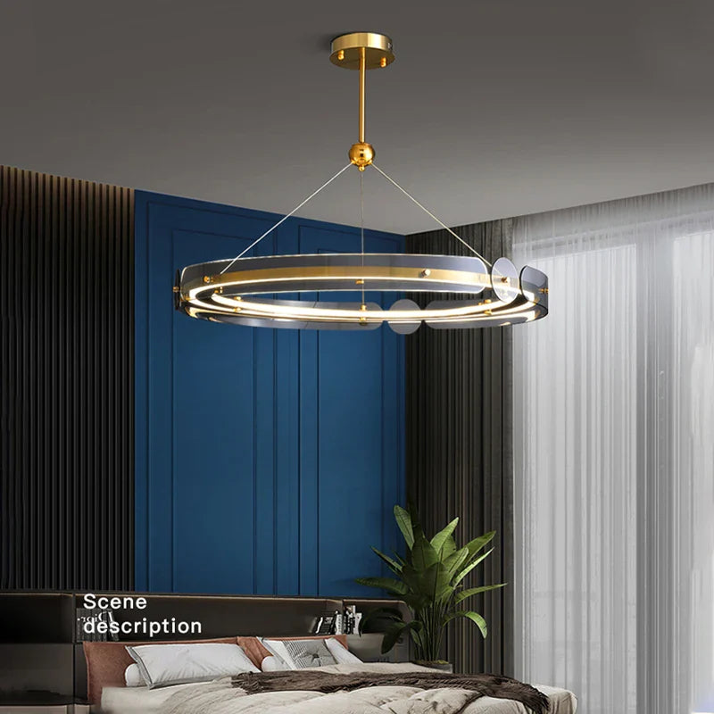 Afralia™ Circular Ring LED Chandelier: Modern Lighting for Living, Bedroom, Dining Room