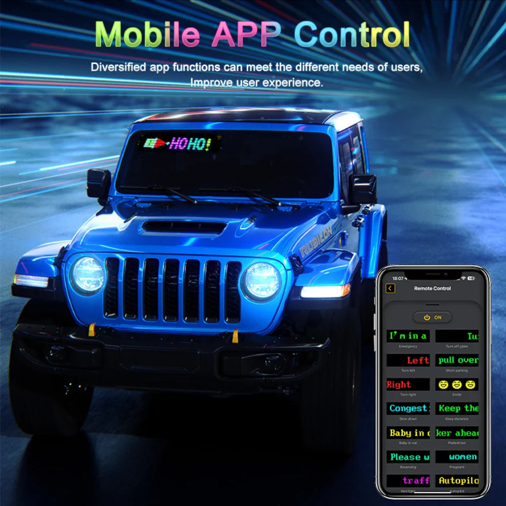 Afralia™ LED Matrix Panel: Bluetooth Programmable Logo Display for Car Windows