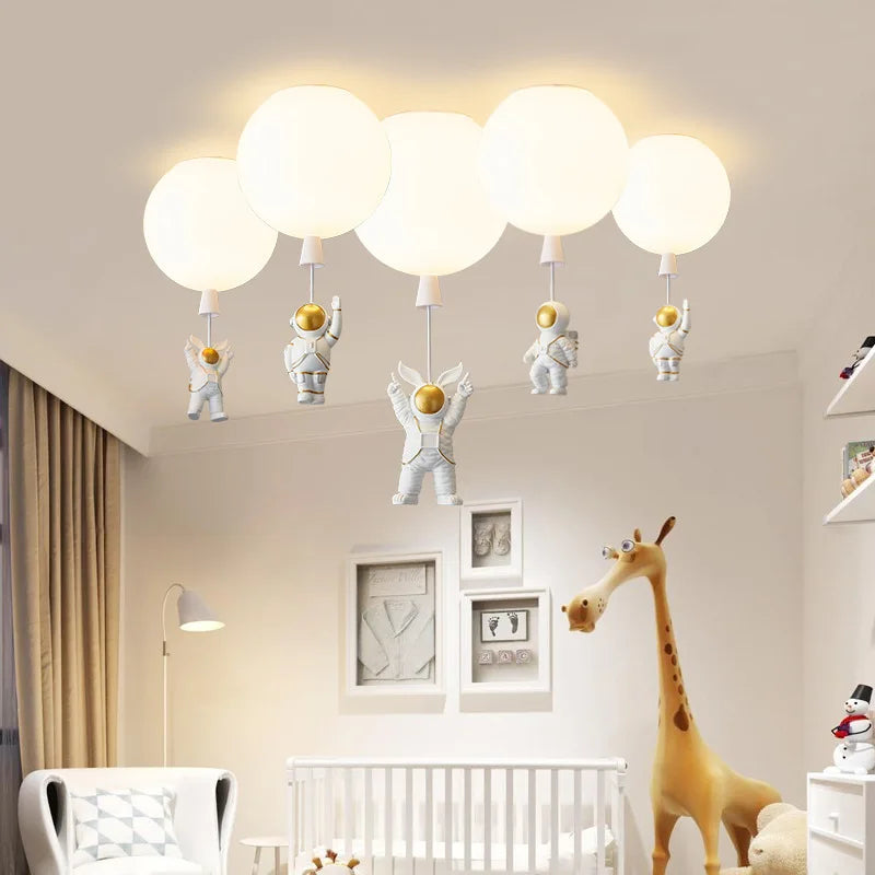 Afralia™ Astronaut Space Ball Ceiling Lamp for Kids Room or Corridor