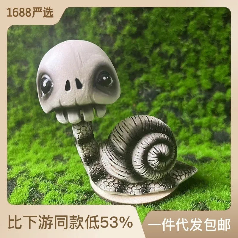 Afralia™ Snail Skull Statue: Gothic Resin Horror Sculpture for Garden Decor & Desktop Ornament