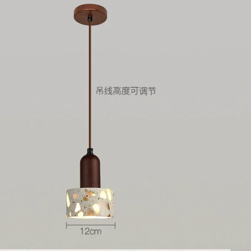 Afralia™ Terrazzo Pendant Lights: French Retro Handmade Design for Bedroom, Dining, Kitchen Island