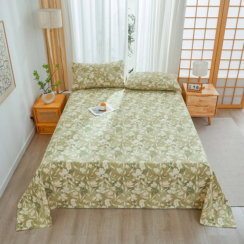 Afralia™ Cartoon Printed Cotton Bedspread | Queen King | Durable Coarse Cloth | All Seasons