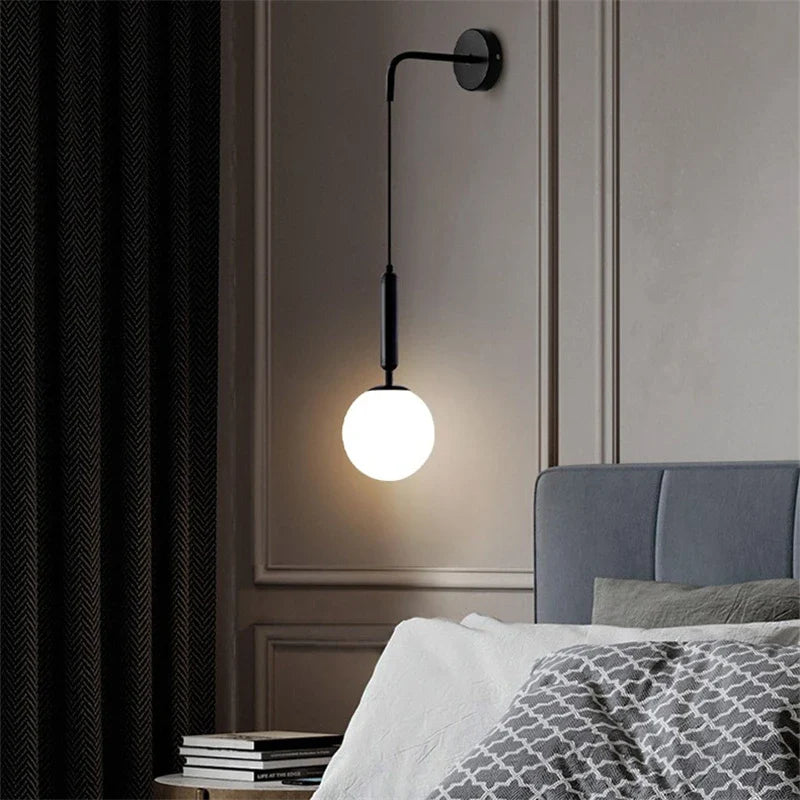 Afralia™ Modern Nordic Glass Wall Lamp LED Lighting for Living Room Bedroom